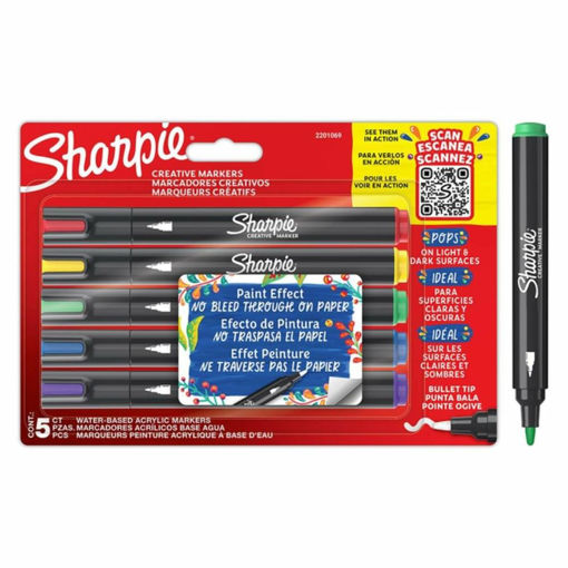 Picture of SHARPIE CREATIVE ACRYLLIC MARKER BULLET TIP - 5 PACK